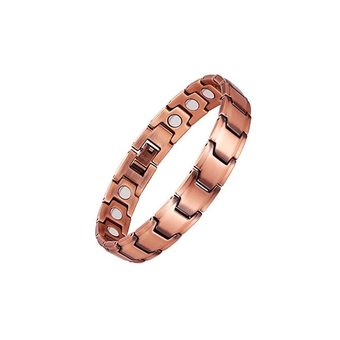 Feraco Copper Bracelet for Men 99.99% Solid Copper Magnetic Bracelet with Neodymium Magnets with Sizing Tool (Tyre)