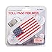 AUTOBOXCLUB EZ Pass Holder/Toll Pass Holder for Most US States/Toll Pass Windshield Mount/Easy to Install and Remove/with 4pcs Toll Pass Mounting Strips/UV-Protective (US Flag)