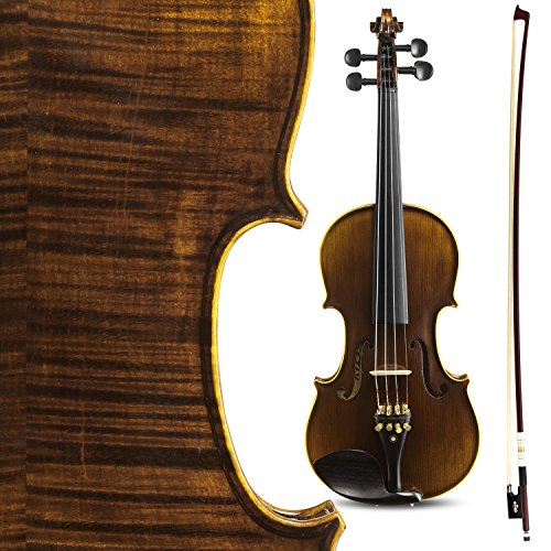 image for TLY Solid Wood Professional Acoustic Violin 100% Handmade Varnished Na