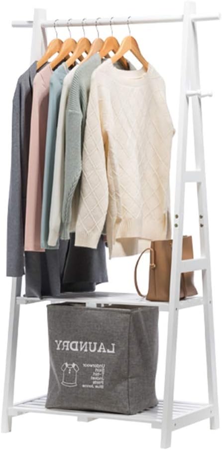 YOTA HOME Coat Racks Multi - Function Mobile Simple Door Wooden Clothes Floor Cabinet Coat Rack Shoe Rack Combination Bedroom Shelf Wall Coat Racks (Color : B)