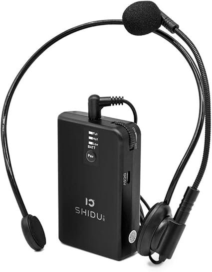 wireless microphone headset with speaker
