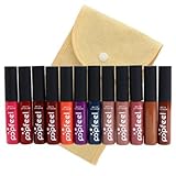 DE'LANCI 12Pcs Professional Lip Gloss Makeup Set Waterproof Cosmetic Listick Super Long Lasting Not Fade Lipstick Sexy Beauty Make Up Tools
