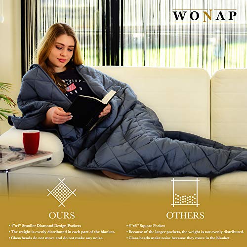 WONAP Bamboo Weighted Blanket for Couples Cooling Touch 20 lbs 86"x92" King Size 100