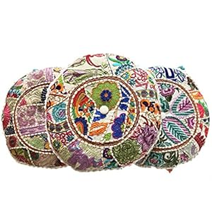 Zen Handmade Embroidered Meditation Cushions Including Cushions Inner. Mind, Body, Soul. Bohemian. Relax The Mind. Spiritual Gifts. Hippe Indian Fair Trade Home Decor