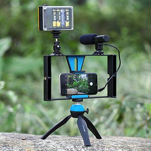 Interview Microphone 3.5mm Audio Stereo Recording Microphone + Vlogging Rig