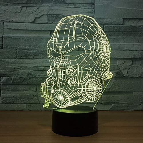 Gas Mask Model 3D Illusion Lamp LED 7 Color Changing USB Touch Desk Table Lamp USB 3D Night Light Atmosphere lamp