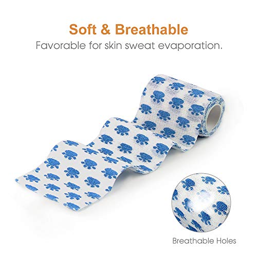 AUPCON Vet Wrap Self Adherent Wrap Cohesive Bandage Animal Bandage Self Adhesive Bandages for Horse, Pets & Ankle Sprains & Swelling 3 Inches