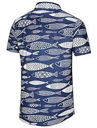 KYKU Fishing Shirts for Men Short Sleeve Hawaiian