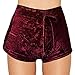 Daxin Womens Winter Velvet Soft Stretchy Shorts Clubwear High Waist Drawstring Hot Pants