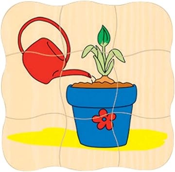 Amazon Co Jp モンテッソーリチューリップは4層パズルを育てます 子供たちに植物の成長過程を理解させます 木製の子供たちはおもちゃを開発します 9 4インチ 9 4インチ スポーツ アウトドア