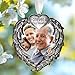 Christmas Memorial Picture Ornament - Forever in Our Hearts - Silver Heart with Heart Shaped Angel Wings - in Memory Photo Ornament - 3.5