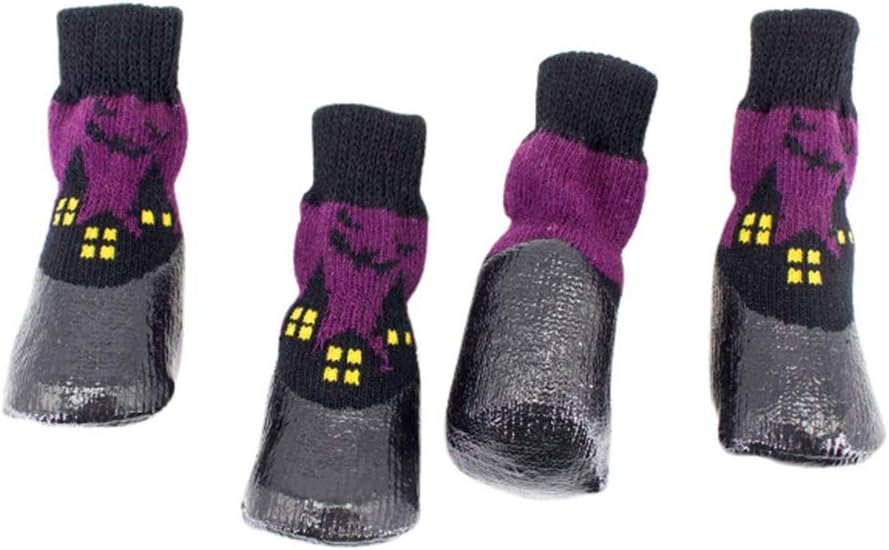 Shiningbaby Waterproof Pets Shoes Halloween Anti-slip Socks Paw Protectors Boots for Small Medium Large Dog