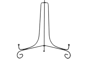 Iron Display Stand, Black Iron Easel Plate Display Photo Holder Stand, Displays Picture Frames, Cookbooks, Decorative Plates,