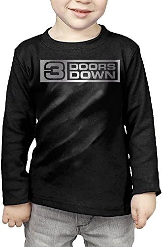 Kids 3 Doors Down Rock Band Logo Platinum Style Long Sleeve T-Shirts Black