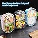 Lunch Bento Box Insulated Stainless Steel Square Food Storage Container Leakproof with Sealed Compartment for Woman Man Work (Black 2 Sealed Compartment)