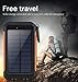 Solar Chargers 30,000mAh, Dualpow Portable Dual USB Solar Battery Charger External Battery Pack Phone Charger Power Bank with Flashlight for Smartphones Tablet Camera (Orange B)