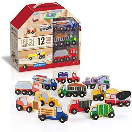 Guidecraft Wooden Truck Collection Set of 12 G6718 by Guidecraft