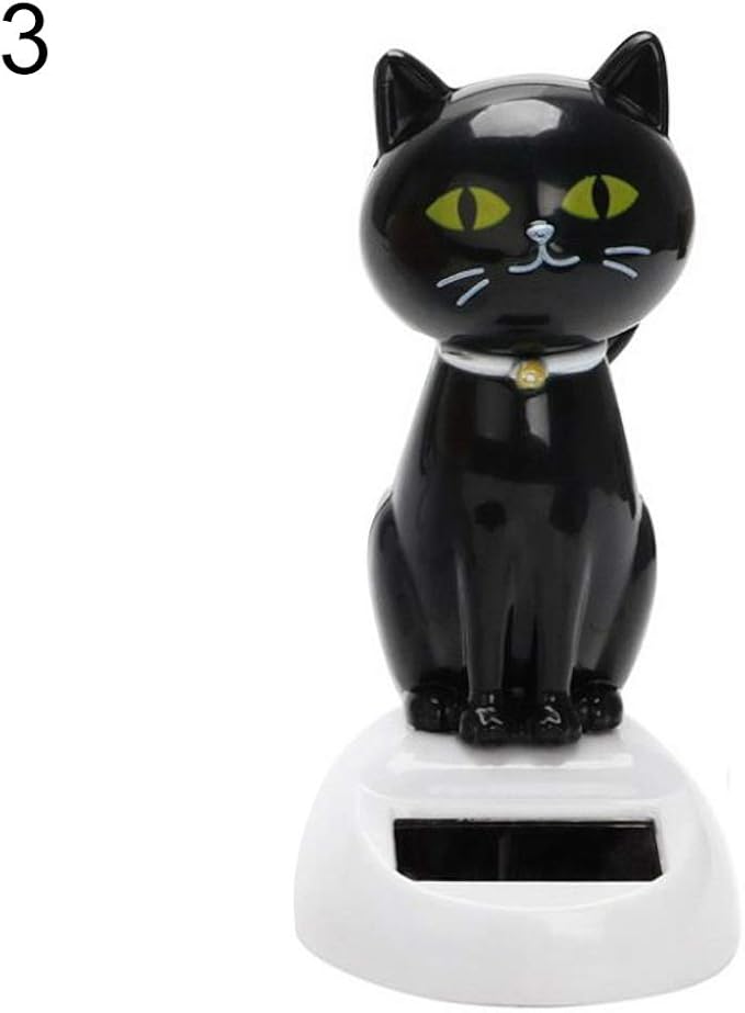 ink2055 Solar Powered Shaking Cat Kitten Doll Toy Car