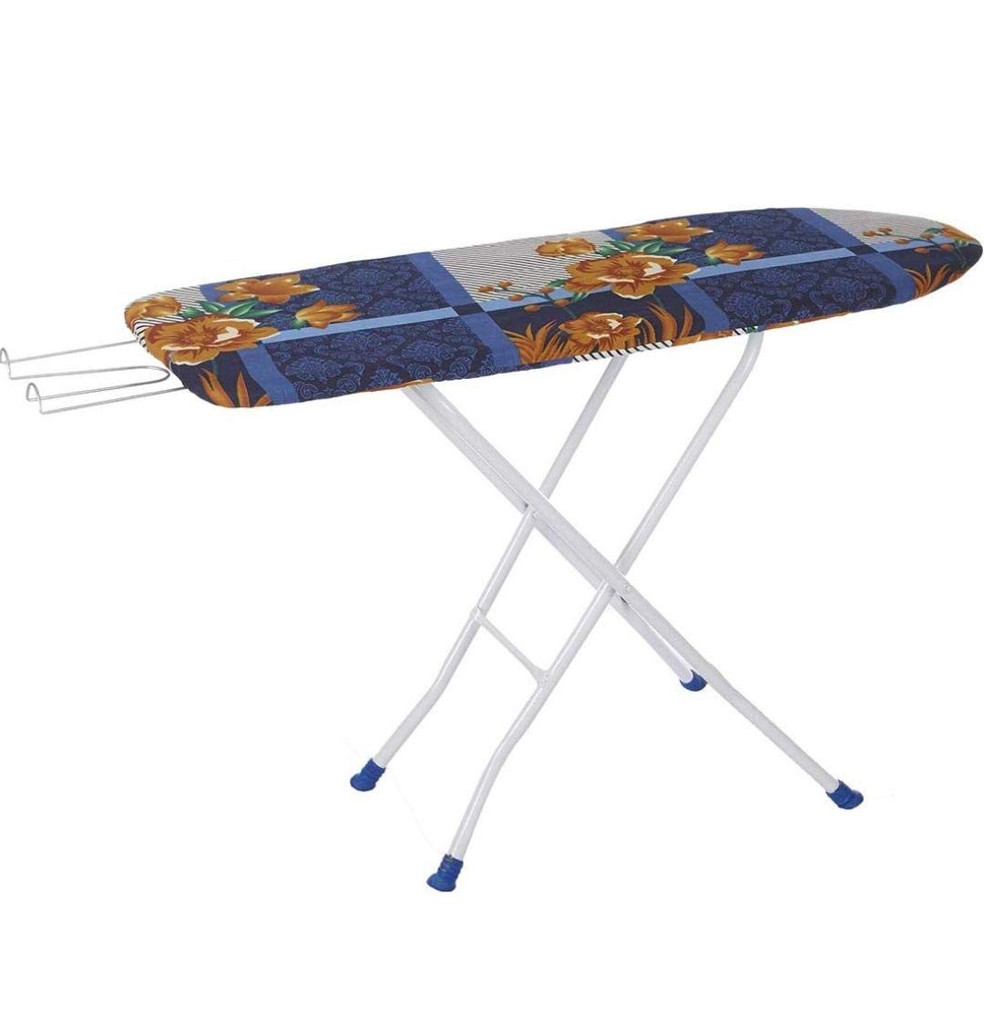 Shree Heavy Quality Ironing Board with Iron stand, Foldable & Height Adjustable (color May