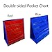 Godery Tabletop Desktop Pocket Chart, Double-Sided and Self-Standing Mini Pocket Chart Stand for Individual or Small Group，Blue and Red (13