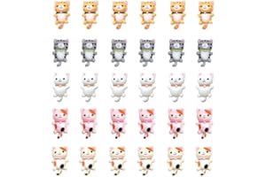 PACKOVE 50pcs Resin Cat Charms Flat Back DIY Scrapbook Embellishments Cute Mixed Colors for Random Color