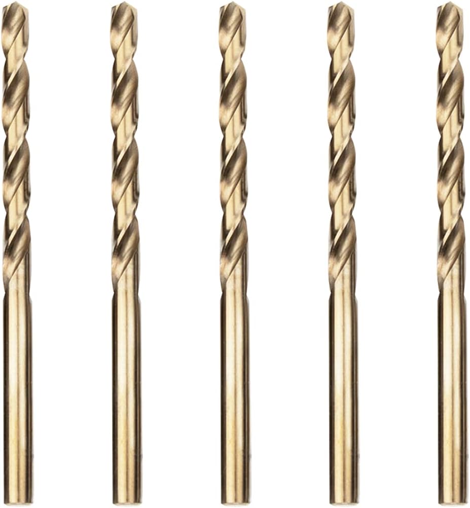 Meccion 5x 5.0mm HSS Cobalt Jobber Drill Bit Set for Metal Stainless Steel DIN