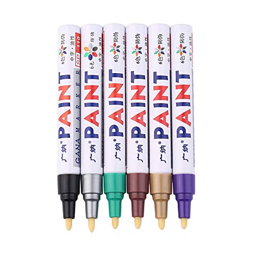 Indelible Marker Pen Set, Practical Indelible Marker Pen Oil Fill Paint Pen Graffiti Multifunctional Tire Pen with 12 Colors Marks On All Surfaces