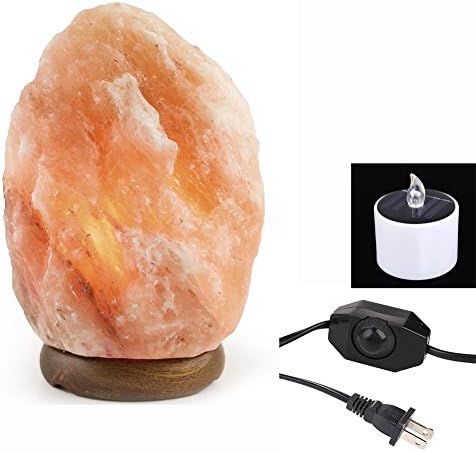 Natural Rock Salt Lamp Light, Flameless Led Candle for Home and Khan Steam Room,UL Approved Electric Wire