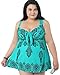 QZUnique Women's One Piece Bathing Suit Tummy Control Swimwear Halter Ruched Swimsuit Plus Size Vintage Monokini