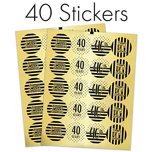 Black-and-Gold-40th-Birthday-Party-Favor-Labels-175-in-Shiny-Foil-40-Stickers