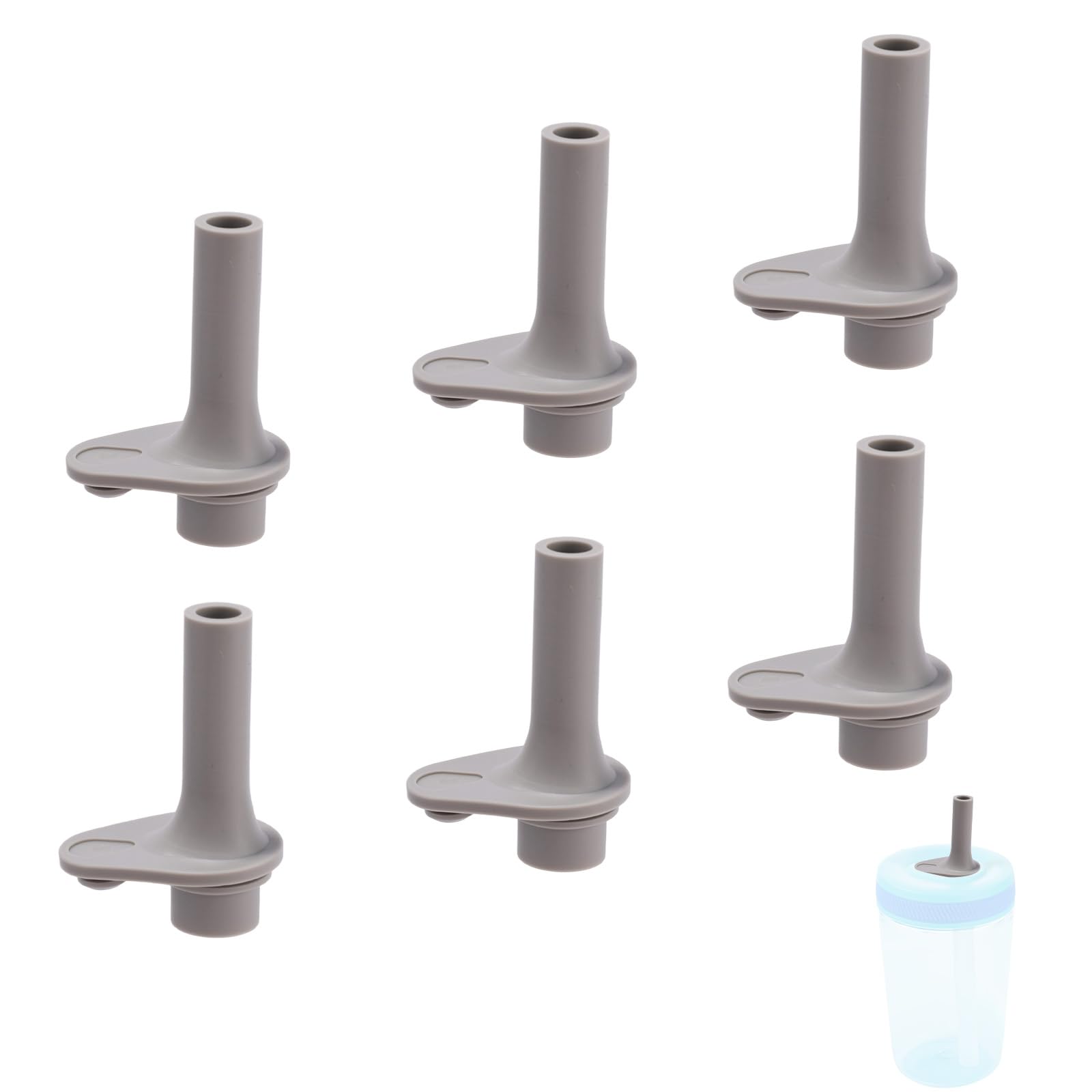 Photo 1 of 6 Pcs Replacement Bite Valves for Zak, Silicone Nozzle Replacement BPA Free Mouth Piece Reusable Straw Toddler Cup Accessories Compatible with Zak Lids Designs Kelso 15oz/16oz (Gray)