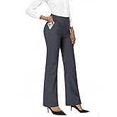 JEKAOYI Womens Dress Work Pants Business Casual Office Pull on Trousers High Waist Wide Leg Stretchy Slacks with Pockets