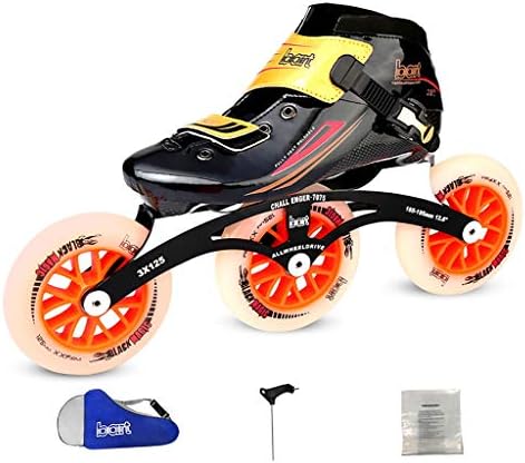 YUBIN Thermoplastic Carbon Fiber Aluminum Alloy Bracket PU Wheel Adult Inline Skates,30-45 Black,Pink