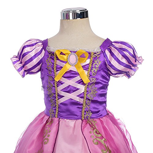 Dressy Daisy Girls' Princess Rapunzel Dress up Fairy Tales Costume Cosplay Party Size 4T