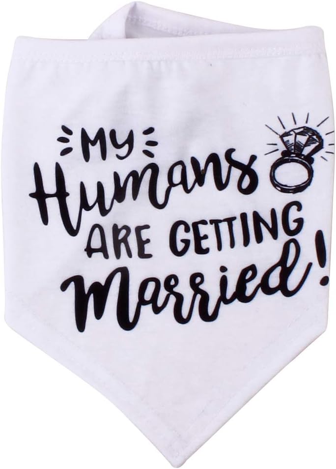 W&O My Humans are Getting Married Dog Bandana, Wedding Dog Bandana, Pet Scarf, for Small, Medium, Large Dogs : Kitchen & Dining