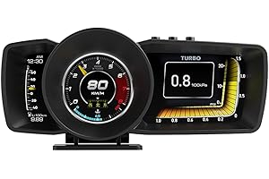 Liiiyuan Head up Display A600 OBD+GPS Dual System,HUD Digtial Speedometer with 3 LCD Screens, Speed MPH, Multi-Function Gauge Suitable for All Cars