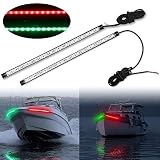 Obcursco 12 Inch LED Boat Bow Navigation Light Kits for Marine Boat Vessel Pontoon Yacht Skeeter - 1 Pair - Red & Green.