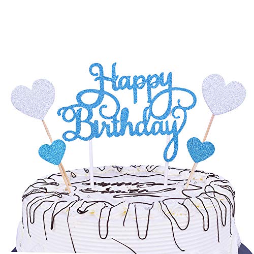 YUINYO-Happy-Birthday-Cake-Topper-lettershappy-birthdayand-love-starbule-and-Silver-Party-Decorations-Birthday-Supplies-Calligraphy-Bling-Cake-toppers
