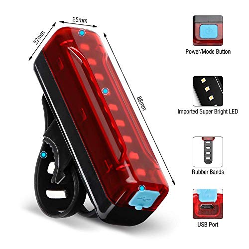 image for ThorFire & More Bike Light ThorFire Ultra Bright Bike Tail Light USB R