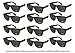 Edge I-Wear 12 Pack 80’s Style Adult Neon Party Sunglasses Bridal Wedding Party Favors 5402R/BLK-12