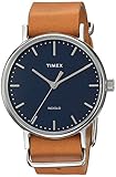 Timex Unisex TW2P98300 Fairfield 37 Tan Leather Slip-Thru Strap Watch