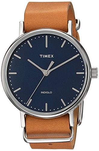 Timex Unisex TW2P98300 Fairfield 37 Tan Leather Slip-Thru Strap Watch