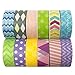 allydrew Washi Tapes Decorative Masking Tapes, Set of 12, ADSET13