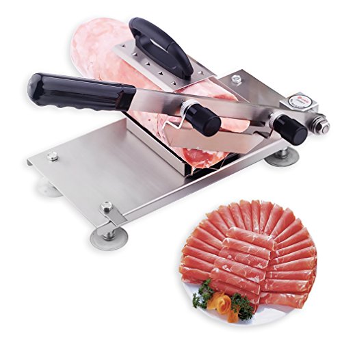 Meat Slicer, Manual Frozen Meat Slicer Machine,Meat Cleavers Cutter,Handle Food Slicer Lamb Mutton Roll Meat Sheet Slicing Machine for Home Kitchen Commercial Use (Meat Slicer 1)