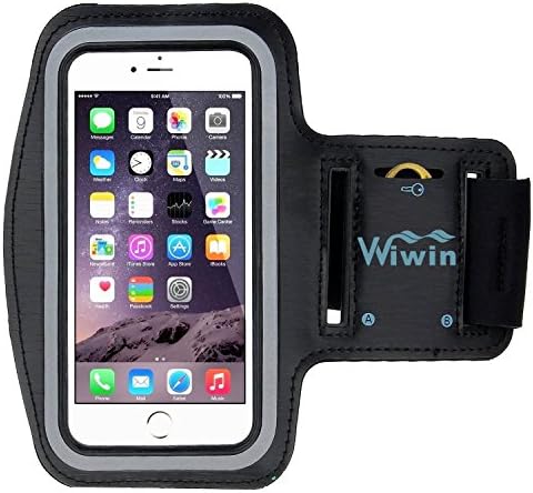 iPhone 6S Armband,WIWIN®Shocksock iPhone 6S Arm Bands Pocket Holder Sport Gym Bike Cycle Jogging Running Exercise Workout Case Armband with Key Pocket Custom Made for iPhone 6 6S 4.7" Black