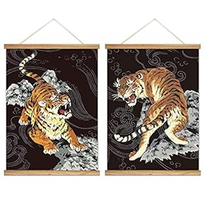 wall26 - 2 Panel Hanging Poster with Wood...