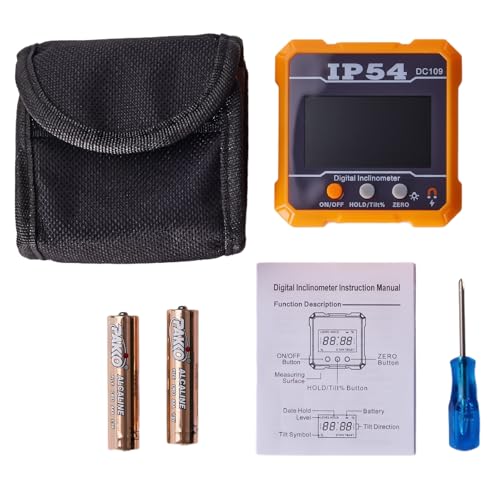 Digital inclinómetro 4 * 90 ° mide o fija ángulos, Medidor de buscador de ángulo digital Goniómetro de precisión con pantalla LCD para aserrado Decoración Carpintería