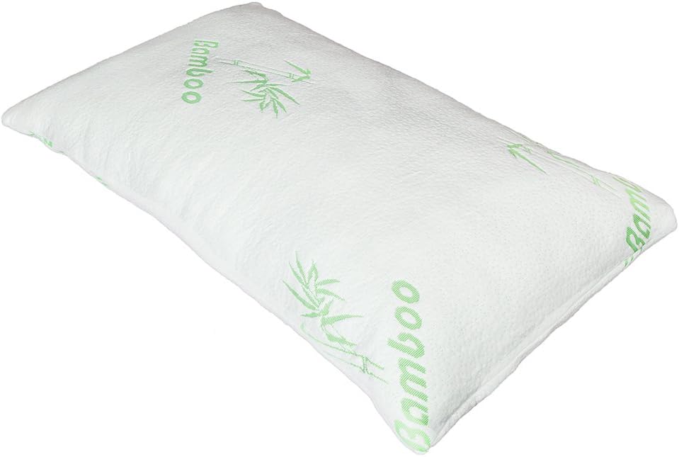 Festnight Memory Foam Pillow Bamboo Fiber Premium Firm Bed Pillow Neck Support Soft King Pillow with Zipper Cover for Side Sleepers, Back Sleepers and Neck Pain