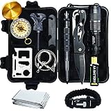 Sealed Products - Batteries Included - Complete 12 in 1 Emergency Survival Kit Ultimate Outdoor Emergency Camping Tool with Paracord Bracelet, Compact Knife, Multitool, and More