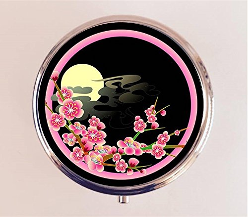 Sakura Cherry Blossom Pillbox Case Holder Trinket Box Japanese Japan Flowers Asian Art